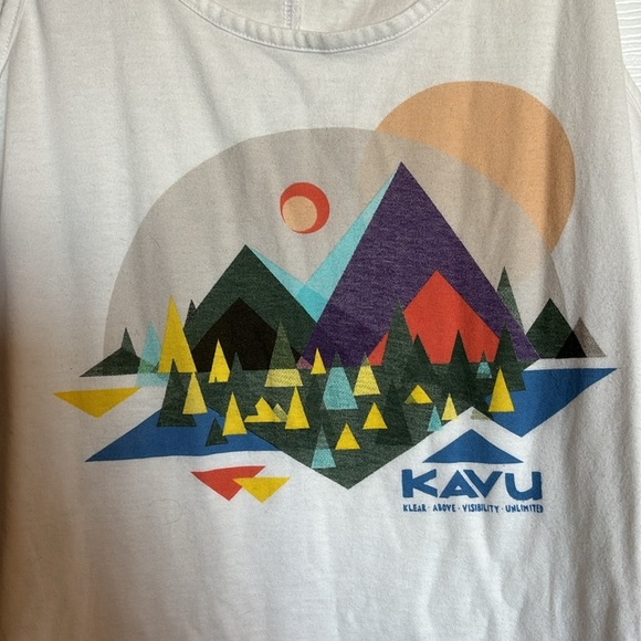 Kavu women’s white graphic tank top size XL - Picture 3 of 8